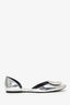 Roger Vivier Silver Crystal Buckle Flats Size 38.5