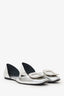 Roger Vivier Silver Crystal Buckle Flats Size 38.5