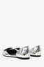 Roger Vivier Silver Crystal Buckle Flats Size 38.5