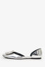 Roger Vivier Silver Crystal Buckle Flats Size 38.5