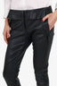 Miu Miu Black Leather Leggings Size 42