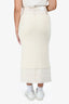 Simkhai Cream Cotton Shearling/Denim Midi Skirt Size S