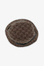 Gucci Brown GG Supreme Leather Trimmed Bucket Hat Size XL