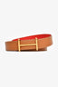 Hermès Red/Brown H d'Ancre Reversible Belt Size 100