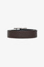 Hermès Black/Brown Leather Quentin Reversible Belt Size 105