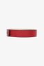 Hermès Burgundy/White Leather Reversible Leather Belt Strap