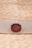 Gucci Beige Straw Wide-Brim GG Crystal Embellished Hat