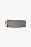 Salvatore Ferragamo Grey Suede Wide Gancini Buckle Belt Size 40