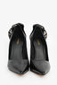 Le Silla Black Leather/Metal Pointed Pumps Size 36.5