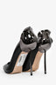 Le Silla Black Leather/Metal Pointed Pumps Size 36.5