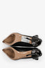 Le Silla Black Leather/Metal Pointed Pumps Size 36.5