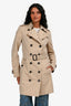 Burberry Tan Double Breasted Belted Trench Coat Size 6