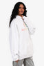 Balenciaga 2018 White/Rainbow Embroidered Logo Hoodie Size S