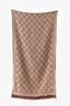 Gucci Brown Wool GG Monogram Scarf