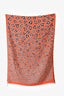 Hermès Orange Printed Wool Silk Shawl