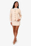 Pre-Loved Chanel™ Cream Wool Blazer Skirt Set Size 38