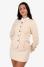 Pre-Loved Chanel™ Cream Wool Blazer Skirt Set Size 38