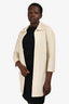 St. John Cream/Green Sequined Long Cardigan Size 4