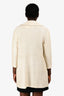 St. John Cream/Green Sequined Long Cardigan Size 4