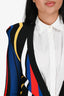 Balmain Multicolour Striped Long Cardigan with Belt Size 40