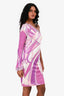 Emilio Pucci Purple/Pink Printed One Sleeve Dress Size 6 US