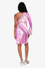 Emilio Pucci Purple/Pink Printed One Sleeve Dress Size 6 US