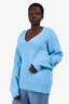 Tom Ford Blue Chunky Knit V-Neck Sweater Size XL