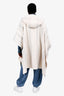 3.1 Phillip Lim White/Grey Wool Leather Trimmed Poncho Size OS