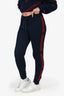 Moncler Navy/Red Wool Logo Knit Joggers Size S