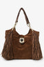 Celine Brown Suede Fringed Dimitri Hobo