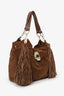 Celine Brown Suede Fringed Dimitri Hobo