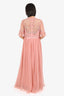 Needle & Thread Pink Floral Embroidery Tulle Short Sleeve Maxi Dress Size 12