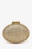 Christian Louboutin Gold Metallic Spike 'Mina Minaudière' Clutch (As Is)