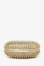 Christian Louboutin Gold Metallic Spike 'Mina Minaudière' Clutch (As Is)
