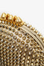 Christian Louboutin Gold Metallic Spike 'Mina Minaudière' Clutch (As Is)