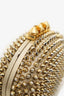Christian Louboutin Gold Metallic Spike 'Mina Minaudière' Clutch (As Is)