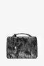 Mark Cross Black/Silver Velvet Top Handle With Strap
