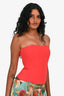 David Koma Red Strapless Bustier Top Size 6