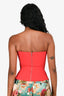 David Koma Red Strapless Bustier Top Size 6