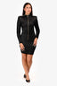 Balmain Back/Gold Knit Long Sleeve Mini Dress Size 40