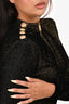 Balmain Back/Gold Knit Long Sleeve Mini Dress Size 40
