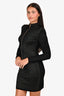 Balmain Back/Gold Knit Long Sleeve Mini Dress Size 40