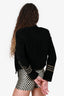 Saint Laurent Black Suede Gold Embroidered Officer Jacket Size 40