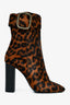 Saint Laurent Cheetah Print Pony Hair Ankle Boots Size 41