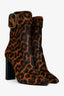 Saint Laurent Cheetah Print Pony Hair Ankle Boots Size 41
