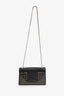 Saint Laurent Black Leather Studded Wallet on Chain