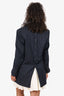 1/Off Paris(re)made Black Striped Double Blazer With Back Buttons Size L