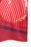 Hermès Red/Purple Silk 'Suite Et Poursuite' Print Scarf Size 140