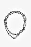 Pre-Loved Chanel™ 2008 Gun Metal Faux Pearl CC Station Necklace