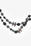 Pre-Loved Chanel™ 2008 Gun Metal Faux Pearl CC Station Necklace